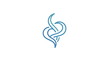 Obraz premium Abstract Blue Swirls Forming a Heart Shape.
