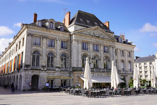 ORLEANS, FRANCE - MAY 15, 2026: Historic Maison de la Chancellerie facade at Place du Martroi