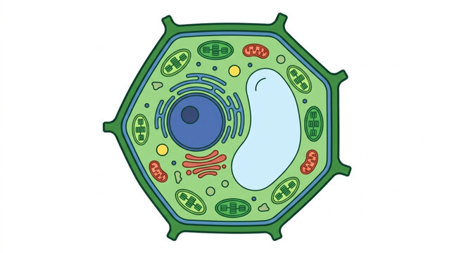 Diagram of a Plant Cell Showing Organelles and Structure.