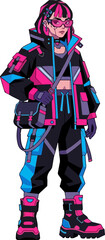 Fototapeta premium Pixel Art Cyberpunk Character