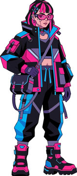Pixel Art Cyberpunk Character