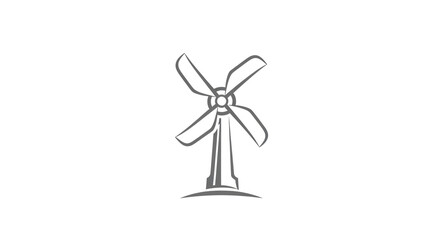 Fototapeta premium Minimalist Windmill Logo Design