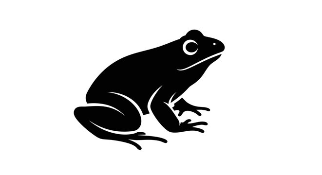 Black Silhouette Frog Sitting.