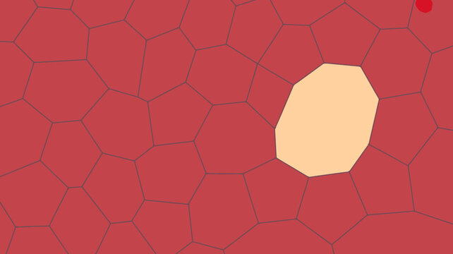 Voronoi diagram with irregular polygonal cells and a single pale yellow cell vector illustration pattern polygon geometric geometry tessellation