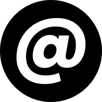 Circular Black Arobase Sign Symbol Vector