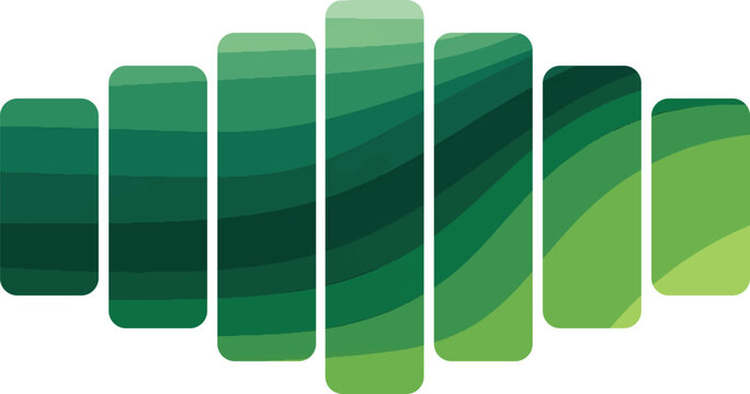 Abstract Green Gradient Sound Wave Graphic Design.