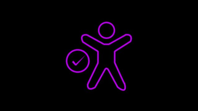 Neon glowing abstract D N A double helix strand futuristic genetic code visualization science technology background