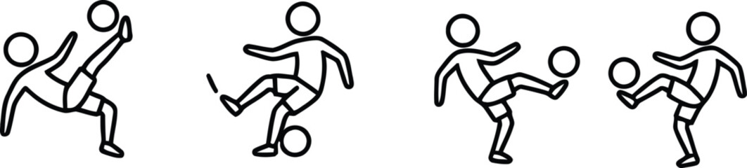 Stick figure soccer players kicking ball © SHOFIQUL