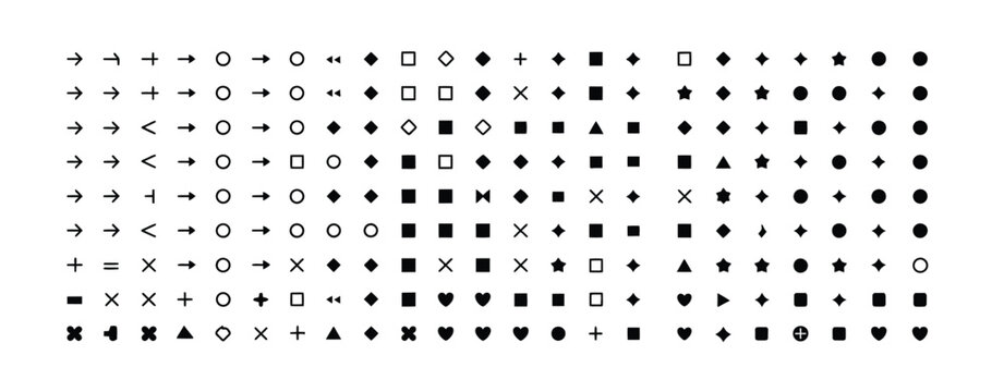 Minimalistic Bullet Points Vector Featuring Arrows Dots Stars for UI UX Design Presentations Infographics Navigation Elements Checklists and Modern Interface Graphics