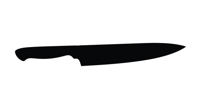 Chef s Knife Silhouette On White Background