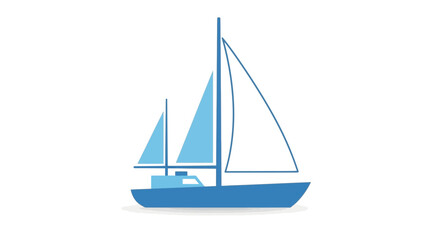 Fototapeta premium Blue Sailboat Illustration