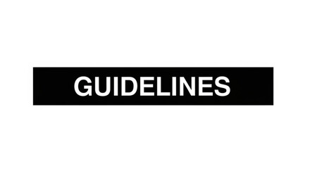 Fototapeta premium Black and White Guideline Sign with Bold Text on White Background for Directions or Instructions
