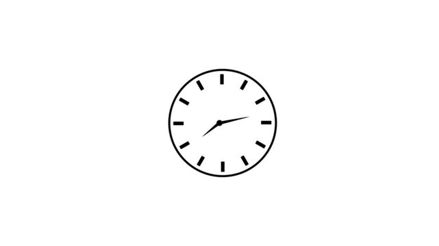 glowing clock animation. loop video animation of timelapse of clock on white background.4k video