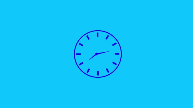 glowing clock animation. loop video animation of timelapse of clock on white background.4k