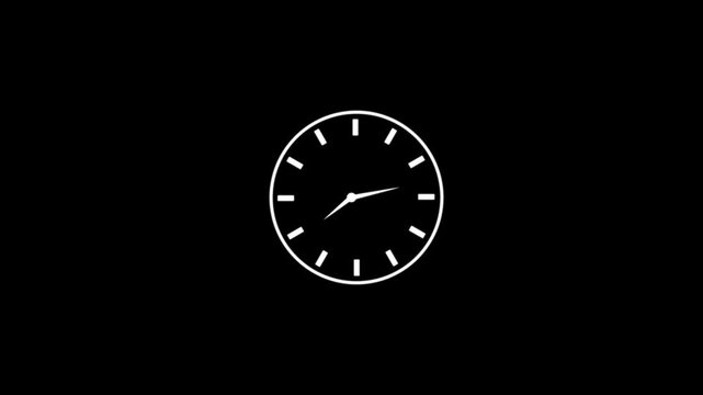 glowing clock animation. loop video animation of timelapse of clock on white background.