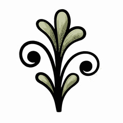 Elegant Monochrome Fleur-de-Lis Ornament Vector Illustration Isolated on White Background © Syed  Haseeb Jan