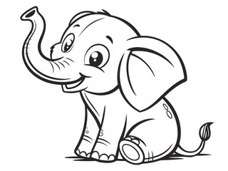 Fototapeta premium Cute baby elephant cartoon character , vector illustration