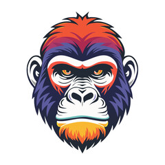 Fototapeta premium Stylized Gorilla Head Illustration