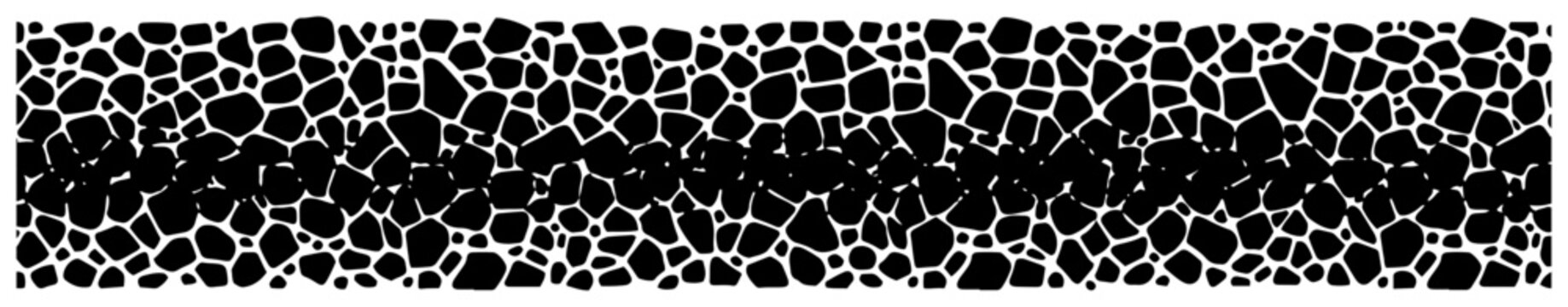 Stone pebble pattern border with mosaic cobblestone texture style