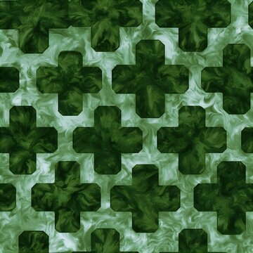 Green marbled ethiopian cross seamless pattern with fluid texture