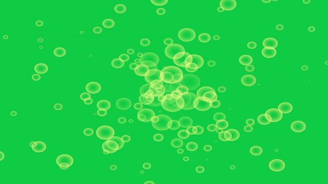 Dense floating soap bubbles particle effect green screen loop overlay