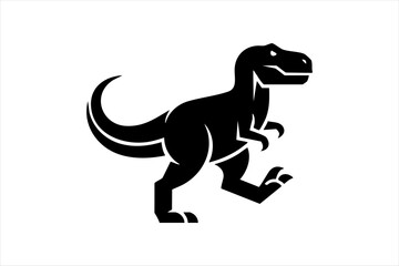 Black silhouette of a tyrannosaurus rex dinosaur vector illustration with dinosaur tyrannosaurus prehistoric © MANIK