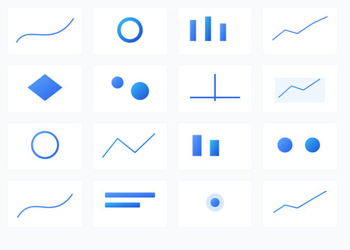 Blue Fintech Icons Collection Volume 1 Premium Transparent SVG Vector Set
