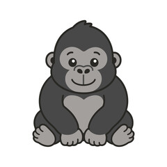 Obraz premium Gorilla cute. Cute character illustration color