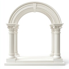 Naklejka premium Arch 3d podium architecture white decorative.
