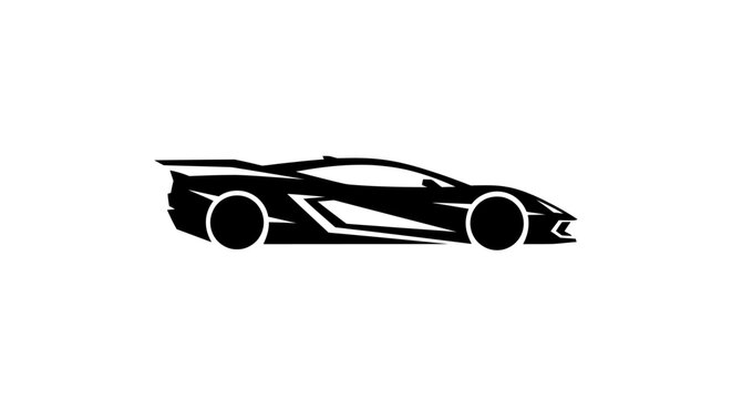 Black sports car side view.