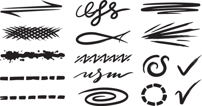 Hand Drawn Scribble Elements Pack | Abstract Doodle Lines, Arrows, Swirls & Design Shapes