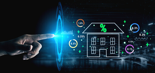 An analysis of real estate mortgage interest rates and the housing market. A concept of property...