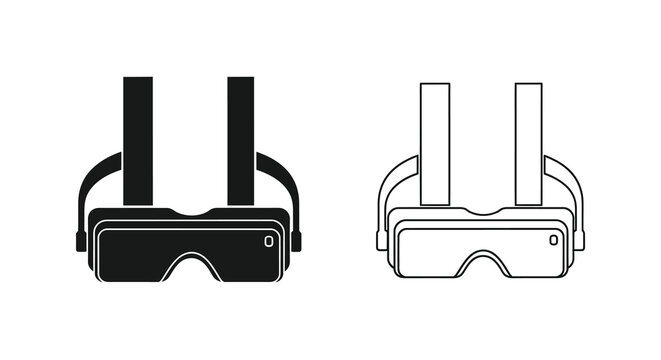 Virtual Reality Headset Silhouette In Black And White