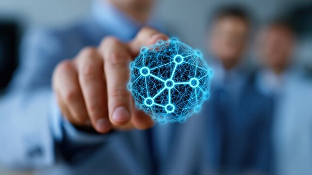 Fuel Supply Chain Analyst Interacting With Holographic Network Interface