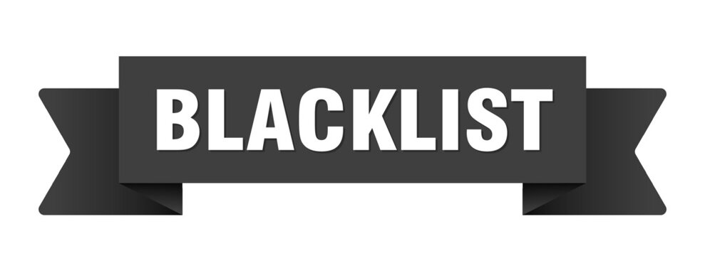 blacklist ribbon isolated on transparent background. blacklist ribbon