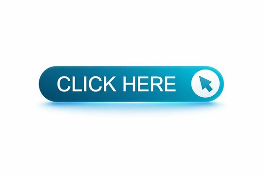 Modern click here button with arrow icon on blue background
