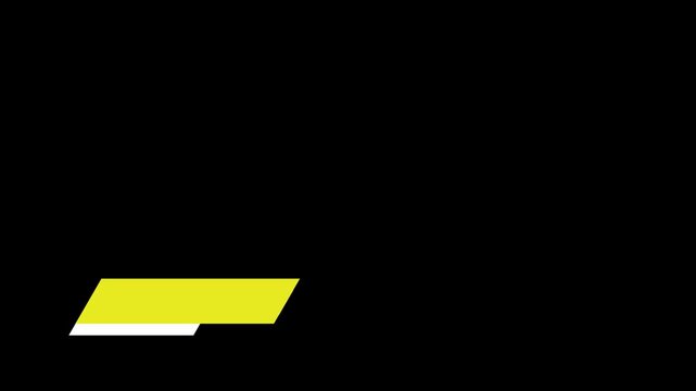 Lower third, tv chyron animation, black screen background, professional broadcast banner, smooth motion graphics, logo area, editable copy space, 4k uhd alpha