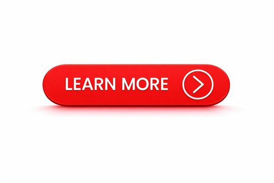 Red call to action button with learn more text and arrow icon