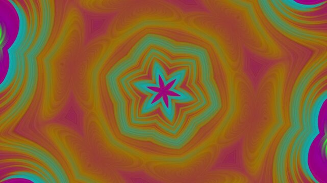Colorful radial kaleidoscope flower pattern with seamless abstract motion loop