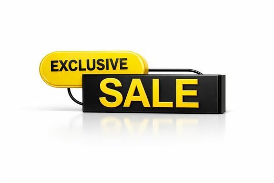 Exclusive sale neon sign with yellow and black lighting