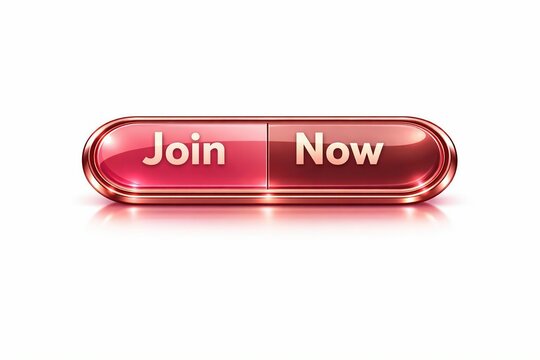 Pink and gold capsule join now button with glossy finish