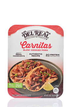 IRVINE, CALIFORNIA - 05 JUNE 2026: A package of Del Rey Carnitas, slow cooked pork.
