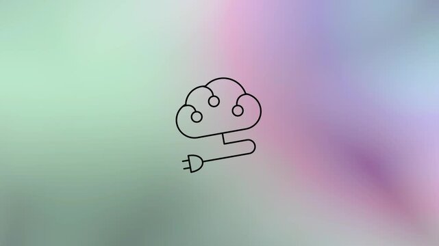 Artificial Intelligence cloud data icon illustration, Machine Learning, and Innovation
