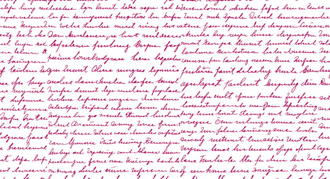 Elegant cursive handwriting script text pattern on transparent background, vintage writing overlay with romantic feel for design.