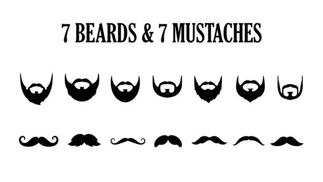 beards and mustaches vector set