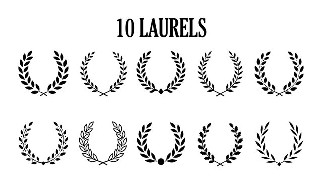 set of 10 laurels vector file
