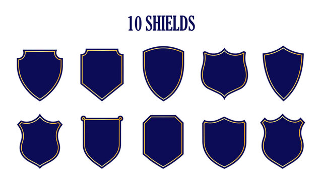 set of 10 shields vector file