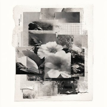 Flowers and nature collage composition abstract.