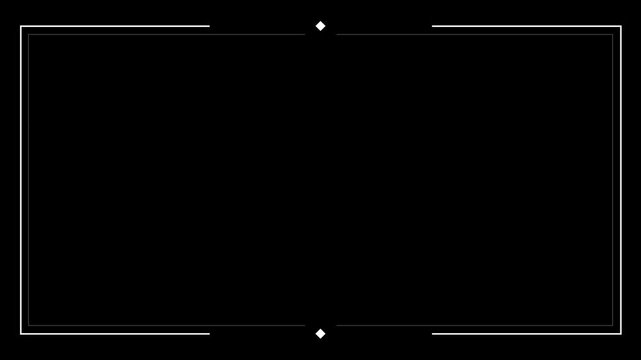Luxury victorian frame animation on black background