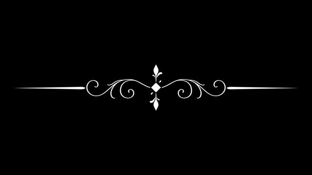 Elegant ornamental divider animation on black, white, and green screen backgrounds for easy overlay and video integration.